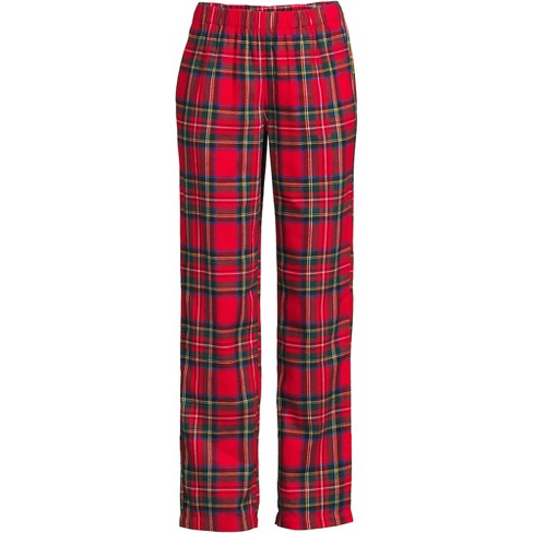 Stretch knit jogger pyjama pants - Christmas moose on plaid - Plus Size.  Colour: red. Size: 1xl