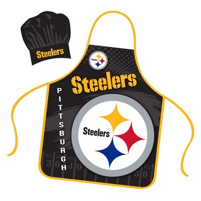 NFL Apron & Chef Hat Set, with Large Team Logo - Pittsburgh Steelers
