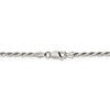 Black Bow Jewelry 2.5mm, Sterling Silver Diamond Cut Solid Rope Chain Bracelet - 3 of 4