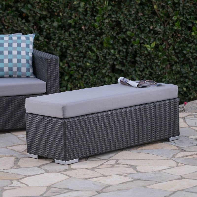 Santa Rosa Wicker Outdoor Patio Bench - Christopher Knight Home, 3 of 6