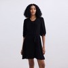 Reistor Womens Short Black Dress with a Waist-tie in Black - 4 of 4