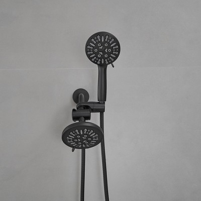 Matte Black Dual Function Rain Shower Faucet Combo Set