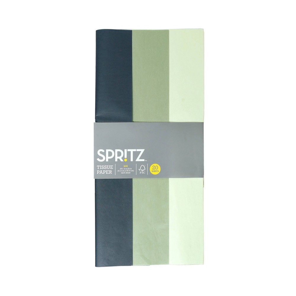 20ct Banded Tissue Navy/Green/Light Green - Spritz™