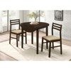 NicBex 3-Piece Retro Style Round Dining Table Set & Chairs for Kitchen,Dining Room,Restaurant,Modern Dinette Set with Drop Leaf Design - 2 of 4