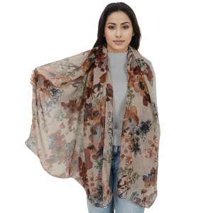 Anna-Kaci Fashion Floral Print Scarves Lightweight Winter Wrap Scarf Head Shawl for Women - 1 of 4