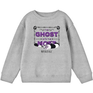 Beetlejuice The Ghost With The Most Frame Youth Boys Athletic Heather Gray Long Sleeve Sweatshirt - 1 of 1