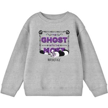 Beetlejuice The Ghost With The Most Frame Youth Boys Athletic Heather Gray Long Sleeve Sweatshirt