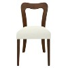 Christopher Knight Home Set of 2 Aaron Rubberwood Upholstered Dining Chairs with Curved Open Back Beige/Walnut - 4 of 4