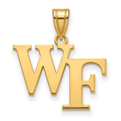 Black Bow Jewelry 14k Yellow Gold Wake Forest Demon Deacons NCAA Medium Pendant
