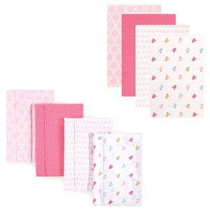Luvable Friends Infant Girls Cotton Flannel Burp Cloths and Receiving Blankets, 8-Piece, Birdies, One Size - 1 of 1