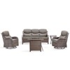 Buenhomino 5Pcs Patio Furniture Set with Fire Pit - Wicker Patio Conversation Set with Swivel Glider, Wicker Sofa, Tempered Side Table,6-inch Cushion - 2 of 4