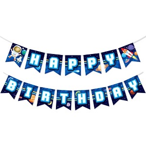 Treasures Gifted Outer Space Birthday Banner - Outer Space Party Supplies - 1 of 1