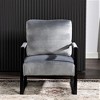 PAGED PU Leather Upholstered Accent Chair with Metal Frame, Mid Century Arm Chair for Bedroom, Reading Room, Black - 2 of 4