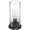 360 Lighting Libby Industrial Accent Table Lamps 12" High Set of 2 Bronze Metal Edison Bulbs Seeded Glass Shade for Bedroom Bedside Nightstand Office - 3 of 4