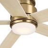 Casa Vieja 52" Grand Palm Modern Indoor Outdoor Ceiling Fan 5 Blade LED Light Remote Control Soft Brass Finish Bedroom Patio Hugger Damp Rated - 4 of 4