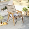 VYNXARIA Set of 2 Acacia Wood & Wicker Lounge Chairs - Stylish Outdoor Seating - 4 of 4