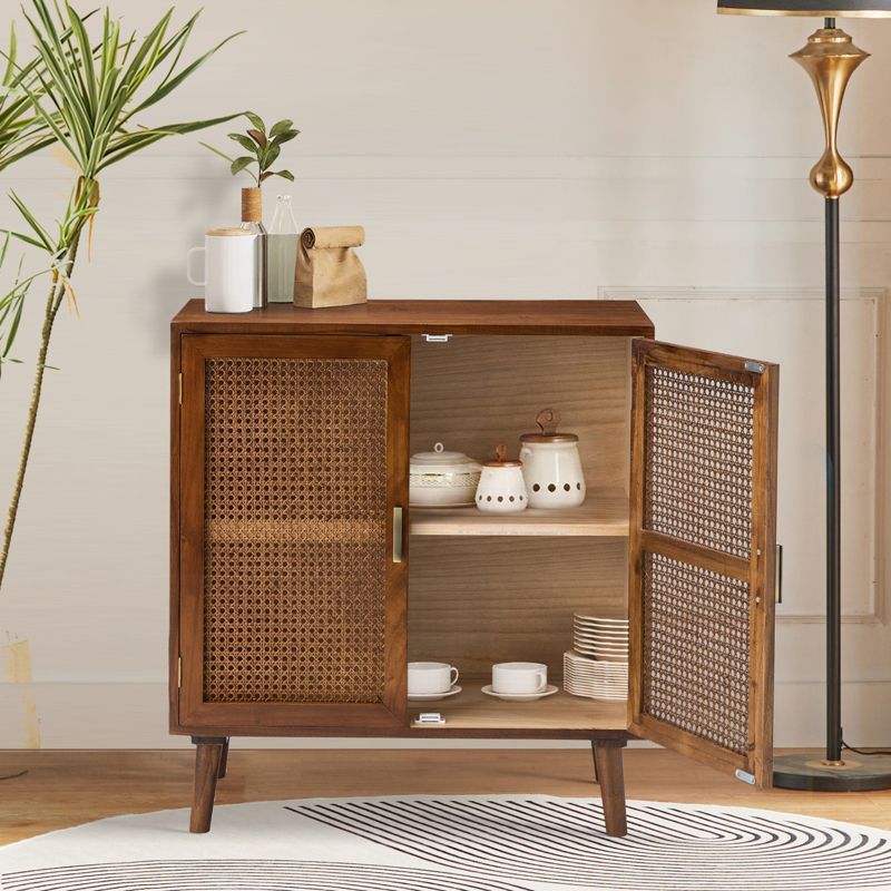Birnirk 2-Door Accent Solid Wood Storage Cabinet with Shelves| KARAT HOME-Cherry, 4 of 12