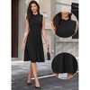 INSPIRE CHIC Women's Work Mock Split Neck Sleeveless Casual Elegant A-Line Midi Dresses - 2 of 4