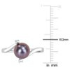 EVERLY JEWELRY | Sterling Silver 0.06 CT TGW White Topaz And 7 - 7.5 MM Black Freshwater Cultured Pearl Fashion Ring - 4 of 4