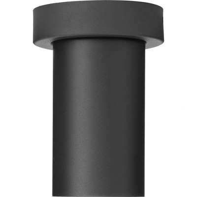 Progress Lighting, Surface Mount Cylinder, 1-Light, Flush Mount, Black, Aluminum, No Shade, Damp Rated.