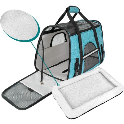 Heather Blue Soft Sided Medium Pet Carrier with Ventilation