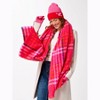 Shiraleah Flo Pink and Red Plaid Blanket Scarf - 3 of 4