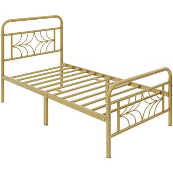 Yaheetech Modern Metal Platform Bed With Geometric Patterned