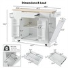 OUTSUPPLY Kitchen Island with Trash Storage, 3 Drawers, 5 Wheels, Adjustable Shelves - 2 of 4