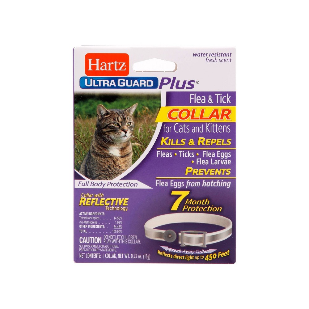 Hartz UltraGuard Plus Reflective Flea & Tick Collar for Cats and Kittens, 7 months Protection