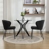 Set Of 2 Dining Chairs with Black Legs,Boucle Fabric Dining Chair with Wing Back, Leisure Armless Chair Upholstered Accent Kitchen Chairs-Cuddlewood - 3 of 4
