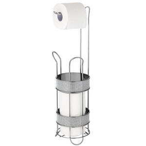 Home Mart Goods 24" Tall - Silver Metal Toilet Paper Storage Stand Holder - 1 of 4