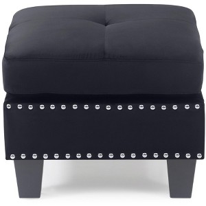 Passion Furniture Nailer Upholstered Ottoman - 1 of 4