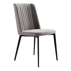 Set of 2 Homer Contemporary Dining Chair Gray - Modern Home: Steel Frame, Foam Padded, Floor Protector Tips - 1 of 4