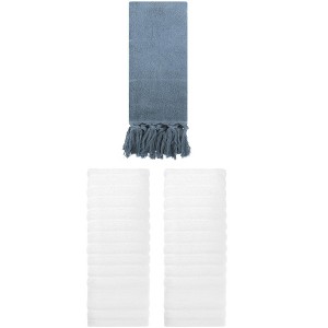 REGALWOVEN 3 Packs Absorbent Soft Solid Cotton Bathroom Hand Towels 14" x 30" - 1 of 4