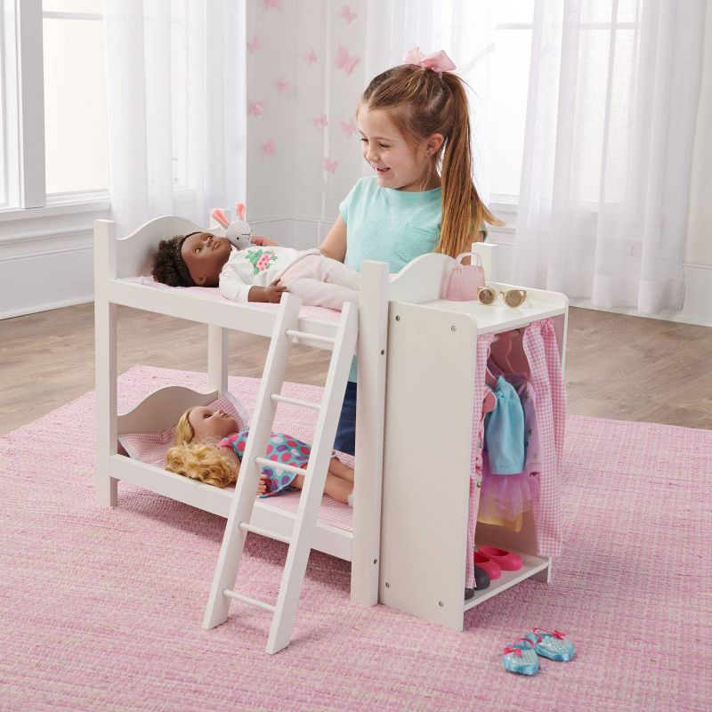Badger Basket Doll Bunk Beds with Ladder and Storage Armoire, 2 of 8
