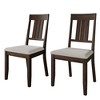 ChaletPosh Wooden Dining Chair With Warm Grey Cover (Set of 2) - 2 of 4