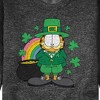 Men's - Garfield - Garfield Rainbow Shamrocks Patrick's Day Graphic Fleece Sweatshirt - 2 of 4