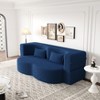 KTMBDW Convertible Folding Sofa Bed Sleeper Couch, Teddy Fabric Foam-Filled Upholstered Loveseat w/2 Pillows for Living Room - 2 of 4