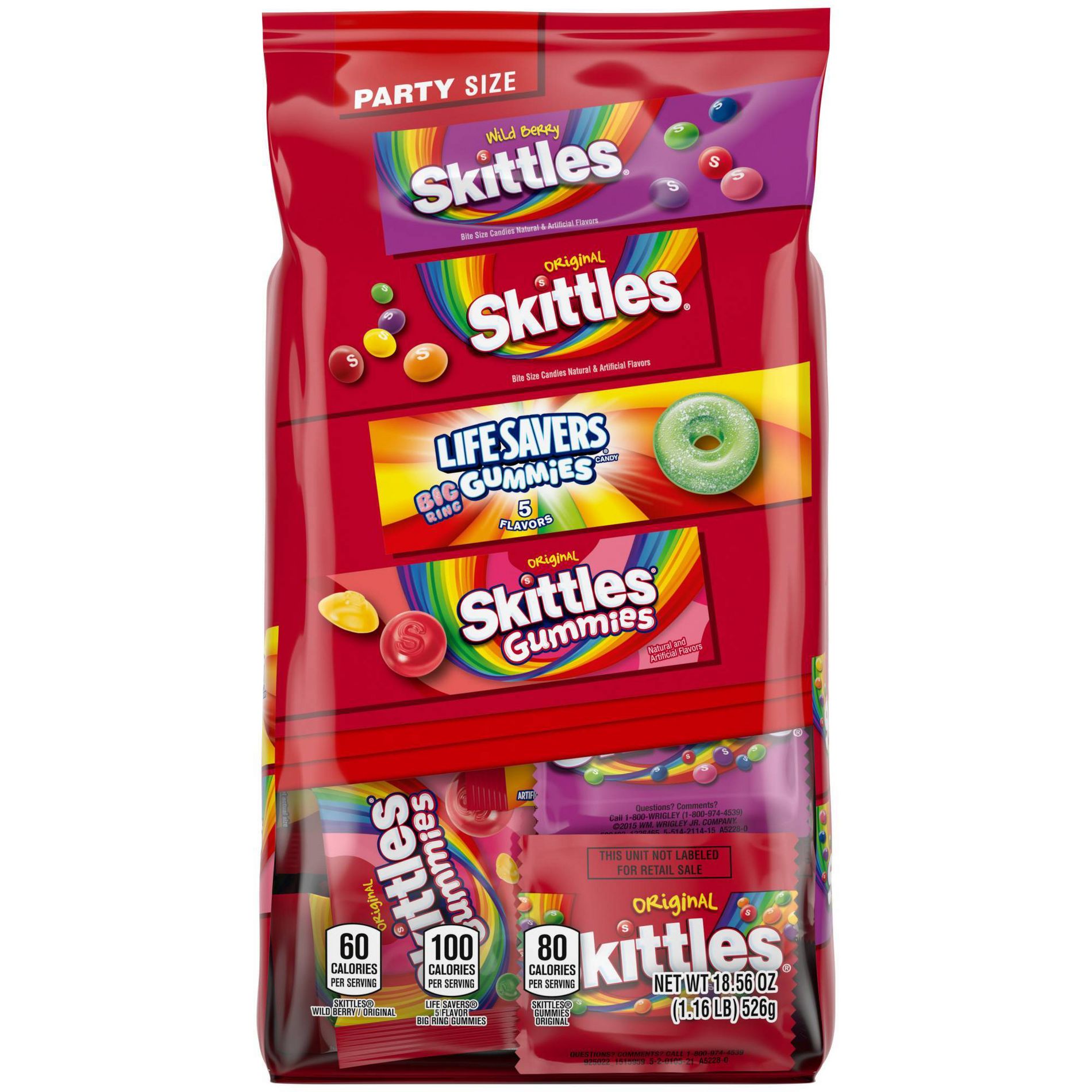 Skittles, Skittles Gummies & Life Savers Gummies Candy Variety Bag Party Size - 18.56oz