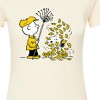 Women's - Peanuts - Charlie Brown Snoopy Fall Leaves Juniors Fitted Graphic T-Shirt - 2 of 4