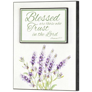 Dicksons Blessed Are Those Who Trust In Lord Purple Lavender 12 x 5 MDF Decorative Wall Plaque - 1 of 1