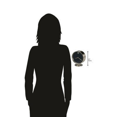 Modern Black and Silver Quartz Table Clock