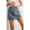 Women's Scallop Edge Button-up Skirt - Buttermelon - 4 of 4