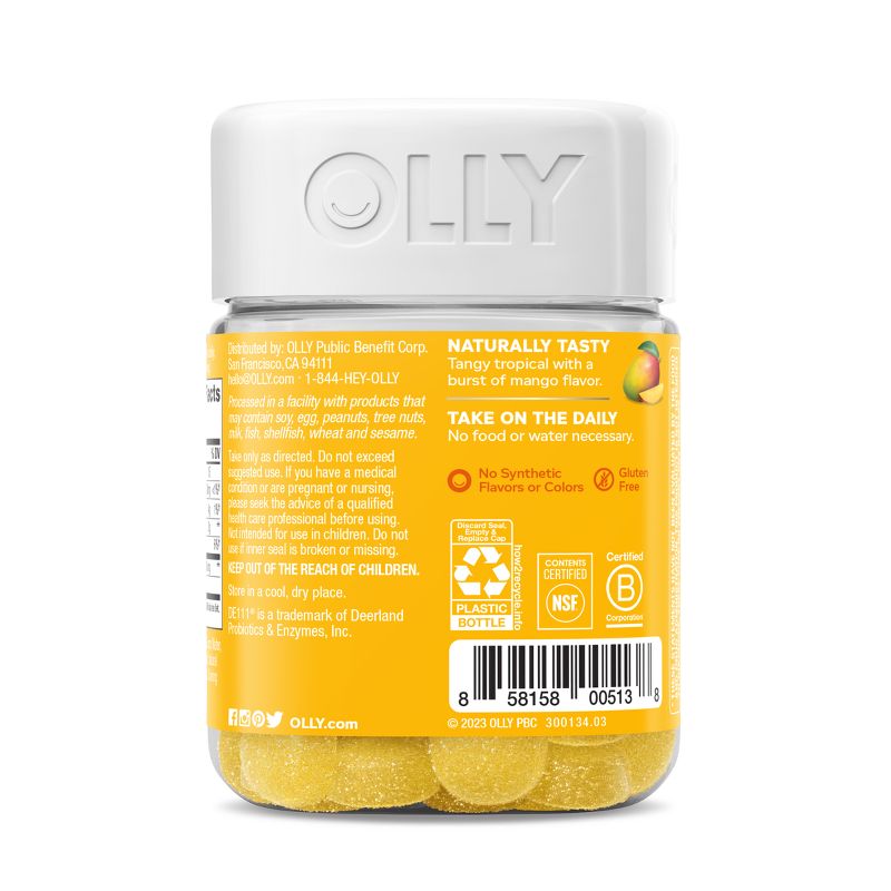 OLLY Probiotic Chewable Gummies for Immune and Digestive Support - Tropical Mango - 50ct, 6 of 11
