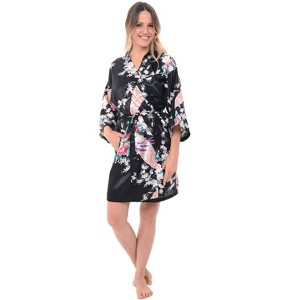Women's Classic Satin Robe - 1 of 3