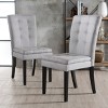 Set of 2 Fabric Upholstered Harriet KD Tufted Dining Chair with Fabric and Rubber Wood-Christopher Knight Home - 3 of 4