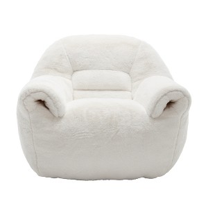 Yinvani Faux Fur Bean Bag Chair for Kids, Stuffed Floor Sofa for Living Room, Bedroom, Apartment - 1 of 4