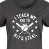 Women's - Instant Message - I Teach My Kid To Hit And Steal Graphic T-shirt Dress - 2 of 4