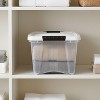 IRIS USA 19 Qt Stackable Plastic Storage Bins with Lids, Clear White, 6Pk - 2 of 4
