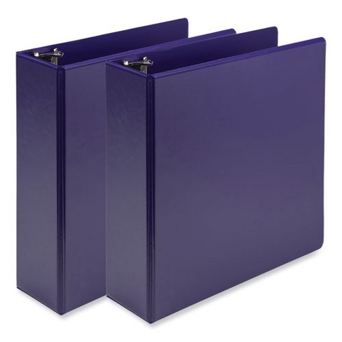 Samsill Earth's Choice Plant-Based Economy Round Ring View Binders, 3 Rings, 3" Capacity, 11 x 8.5, Purple, 2/Pack - image 1 of 4